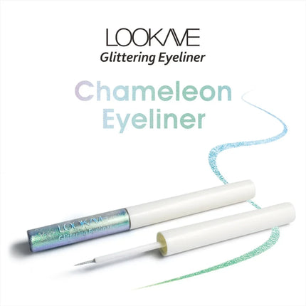 Shiny Chameleon Green Liquid Eyeliner Metallic Eyeshadow Multicolor Eye Liner Pearlescent Polarized Glitter Eye Pigment Makeup