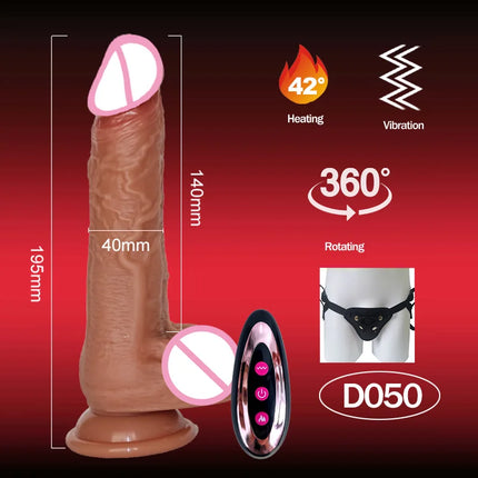 Realistic Dildo Telescopic Vibrator Rotating Penis Adult Dick Vagina Masturbation Anal Plug Heating Dildos Sex Toys For Women