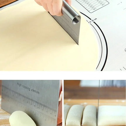 Stainless Steel Pastry Spatulas Cutter With Scale Pizza Dough Scraper Fondant Cake Decoration Tools Baking Kitchen Accessories