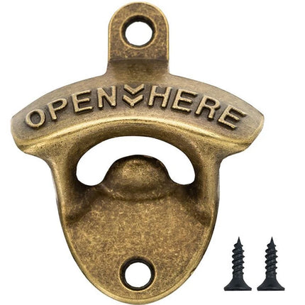 1Set Vintage Wall Mounted Wine Beer Bottle Opener Tool Keyring Bar Drinking Kitchen.
