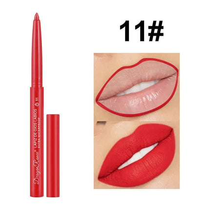 1Pc 12 Colors Waterproof Long-Lasting Automatic Lip Liner Makeup Matte Lipstick Pen Lip Gloss Lipliner For Beginners