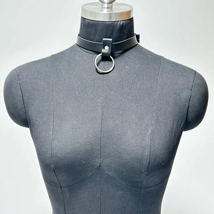 Women Sexy Leather Neck Ring Bondage Lingerie Collar Harness Erotic Leather Neck Harness Fetish Wear Female Neck Accessories
