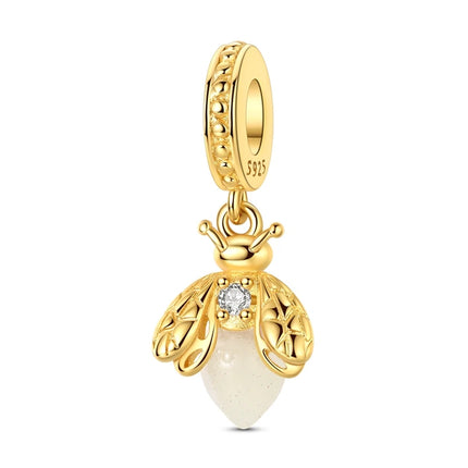 Gold Color Charms 925 Sterling Silver Original Golden Safety Chain Round Spacer Clip Charm DIY Jewelry For Women Bracelet Gift