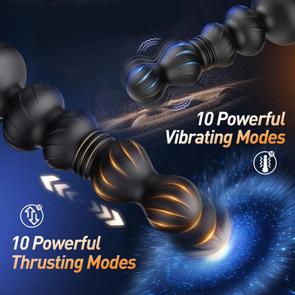 Thrusting Anal Beads Prostate Massager Anal Vibrator Toys Butt Plug Trainer Vibrating Thrusting Sex Toys for Men Women Adult