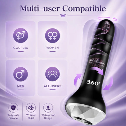 Vibrator Butt Plug Anal Toys Prostate Massager with 10 Vibrating Rotating Beginner-Friendly Anal Plug Sex Toys for Men Women
