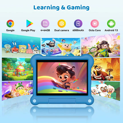 10 Inch Kids Tablet Android14 4GB RAM + 64GB ROM Tablet WIFI Google Play Children Tablet for kids Studying Daily Gaming