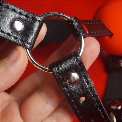 BDSM Mouth Gag.Slave Gag Ball,Ballgag with Short Chin Strap,Bondage,Restraints,Sex Toys for Couples,Adult Games