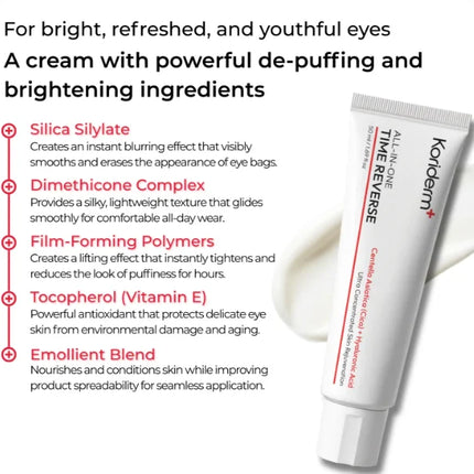 Koriderm+ Time Reversal All-in-One Cream 50ml Korean Original Face Centella Asiatica Hyaluronic Acid Whiten Anti-age Eye Cream