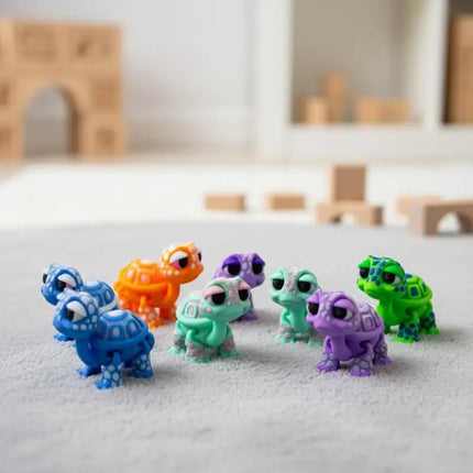 Simulated Turtle Model Plastic 3D Printed Cartoon Animal Toy Home Desk Decoration for Kids Learning Display