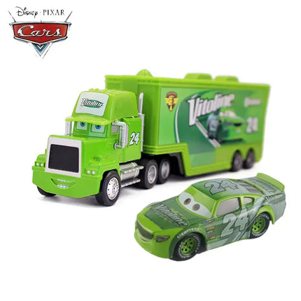 Pixar Cars Lightning McQueen Mack Uncle Truck Black Storm Jackson Cruz Set Metal Diecast Model Toy Kids Christmas Gift