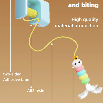Cats Toys Pet Stress Relief Rechargeable Interactive Hanging Door Automatic Electric Flying Bird Cat Toy for Hunt Elastic Rope