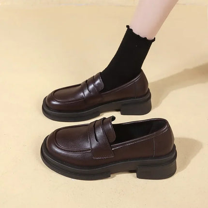 New Japanese Style College Student Cosplay Lolita Shoes for Women/Girls Fashion Black/Coffee Uniform Platform Shoes 2025