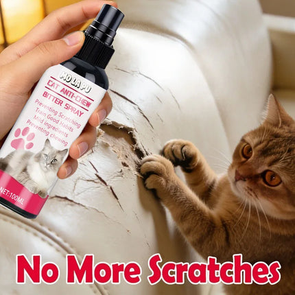 Cat Anti-Scratch Spray—Non-Toxic Pet-Safe Spray for Kittens and Adult Cats, Effectively Prevents Scratching, Leaves No Marks on Furniture/Sofa/Curtains, Long-Lasting Protection, Easy-To-Use Cat Training Aid