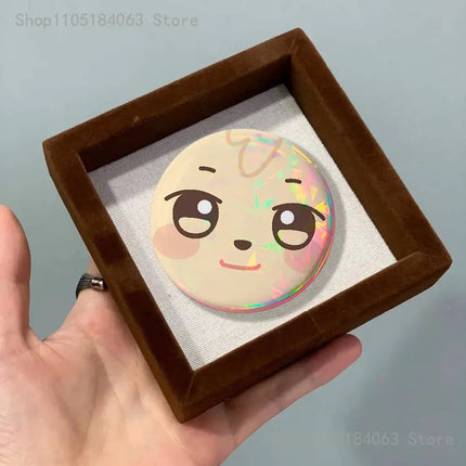 Cartoon A-ANITEEZS-S Cute Laser reflective round badges pins bag clothing decorations collectibles gifts for friends