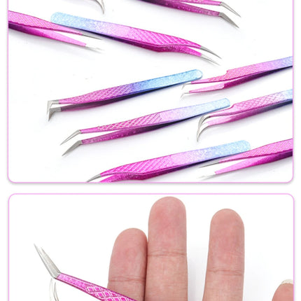 Tweezers Eyelash Extensions Clip Eyebrow Lash Extension Tweezers  Cosmetic Makeup Tools Professional Precision Eyelash Tweezers