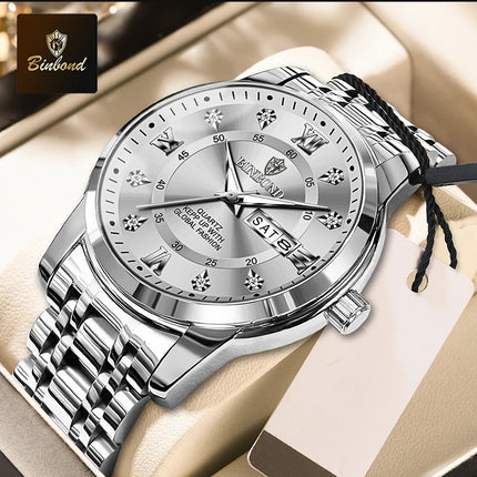 BINBOND Hot New Luxury Fashion Men's Watch Waterproof Luminous Week Date Sport Watch Men's Business Quartz Watch Relogio Masculino