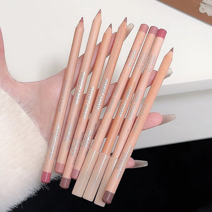 Rose Pink Lip Liner Matte Long Lasting Natural Lipliner Pencil Wooden Pole Nude Brown Lip Liner Lipstick Lips Contour Makeup