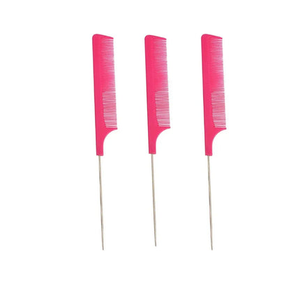 Professional Hair Tail Combs Stainless Steel Salon Cut Styling Comb Spiked Hair Care Styling Tools Barber Accessories Fine Teeth