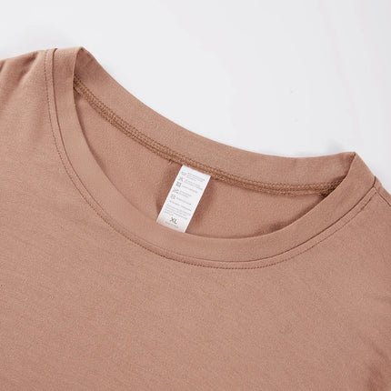 Y2K Woman Solid Cotton Crop Tops Short Sleeve High Elastic T-Shirt Soft O-Neck Sporty Tees Summer Street Fashion Female Clothes
