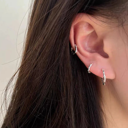 925 Sterling Silver Hoops Earrings for Women  Elegant Minimalist Round Circle Drop Earrings Design Party Wedding Jewelry Gifts