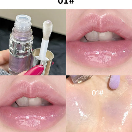 Flowing mirror lip gloss, waterproof and long-lasting luster, non stick to the cup, silky texture, natural makeup effect