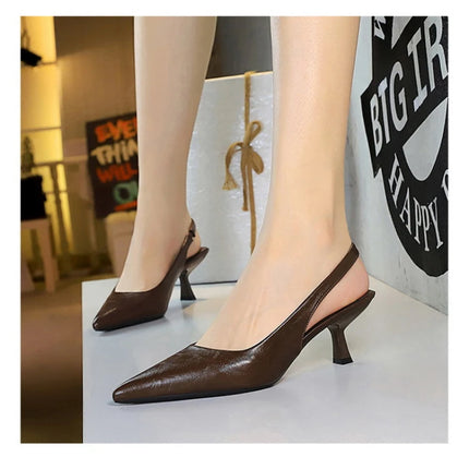 Banquet High Heels For Women Simple Slim Heels With Empty Pointed Toe Shoes With Tripping Temperament Fashionable Women's Shoes