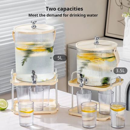 5L/3.5L Cold Water Kettle with Faucet Large Capacity Beer Beverage Dispenser Easy Clean Juice Container for Summer Party Kitchen