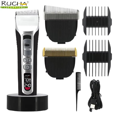 Electric Hair Clipper Unique Shaped Moving Blade Hair Trimmer LCD Display USB Rechargeable For Salon Men Hair Cutting Barber