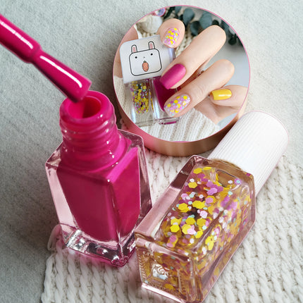 D08 Love cycle 2-Bottle Set Nail Polish No-Bake Quick-Dry Long-Lasting Peelable Water-Based Triple Color Nail Polish