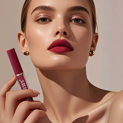 Six-piece lip gloss set, waterproof, anti-fading, easy to apply, velvet matte lip gloss