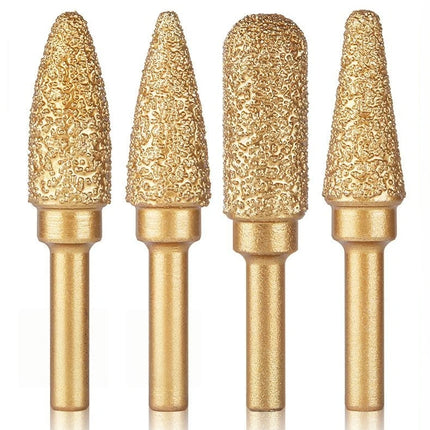 6mm Shank Brazed Diamond Grinding and Polishing Head for Cast Iron Stone Marble Tile - Deburring Metal Processing  Carve