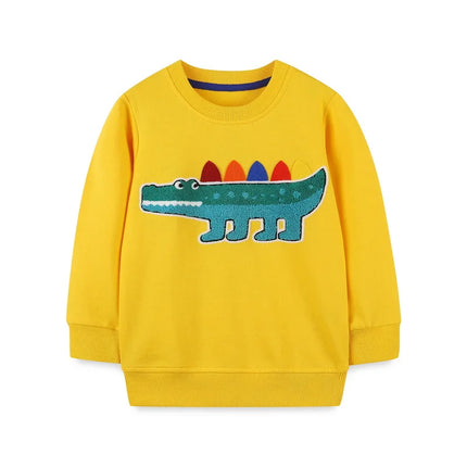 Little maven 2025 Baby Boys Sweatshirt Spring and Autumn Cotton Casual Clothes Fashion Tops for Kids Animal Crocodile Clothes