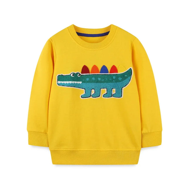 Little maven 2025 Baby Boys Sweatshirt Spring and Autumn Cotton Casual Clothes Fashion Tops for Kids Animal Crocodile Clothes