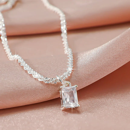 Shiny Sparkling Simple Anklet for Women Cross Pendant Silver Color Elegant Jewelry Female Beach Ankle Bracelet on Foot Gifts