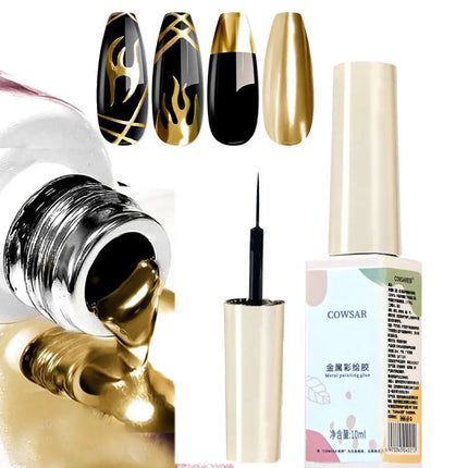 10ml White Nail Liner Gel Polish 3D French Tips Swirls Gel Nail Polish Manicure Soak Off UV Nail Liner Polish with Thin Brush R4