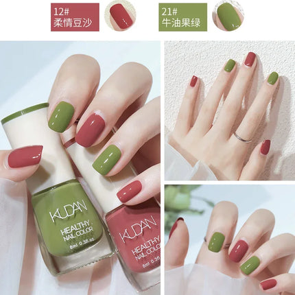 8ml Water-based Nail Polish No Baking Long Lasting Semi-permanent Quick Dry non-peelable Nail Varnish DIY Fashion Manicure