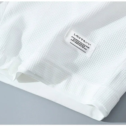 2026 new Summer Men's Waffle Sets Casual T-Shirt And Shorts Set Male Sports Suit Solid Color Tracksuit Loose Suits