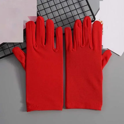 22cm Sexy Stretchy Elastic Short Finger Gloves Women Lady Bridal Wedding Drama Party    Accessory Halloween Costume Cosplay