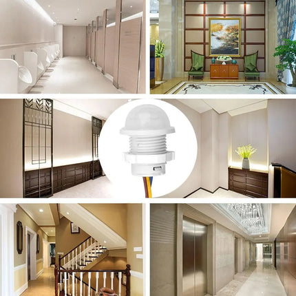 Mini PIR Motion Sensor Light Switch AC 110V- 240V Human Body Pir Infrared Detector Auto On Off Smart Switch Sensor Night Lamp