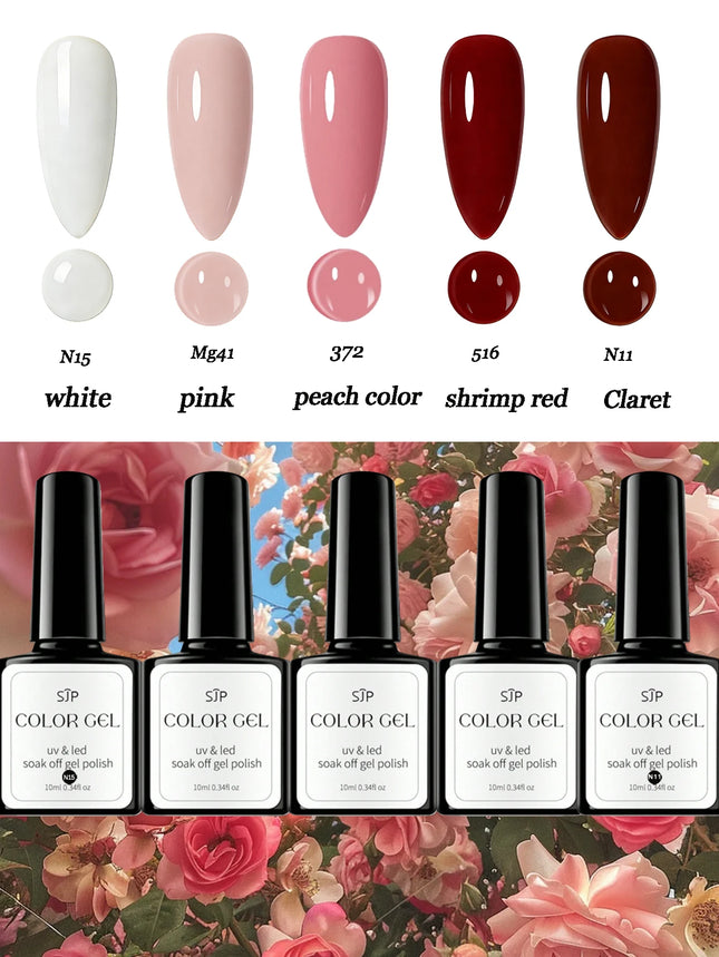 1/5 pink, red, and white series nail polish UV gel nail art DIY nail art charm, suitable for French manicure