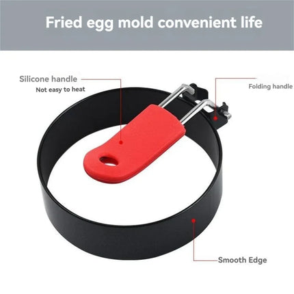 Round Omelette Maker Mold, Nonstick Folding Handle Omelette Pan, Thickened Kitchen Tool for Easy Egg Cooking