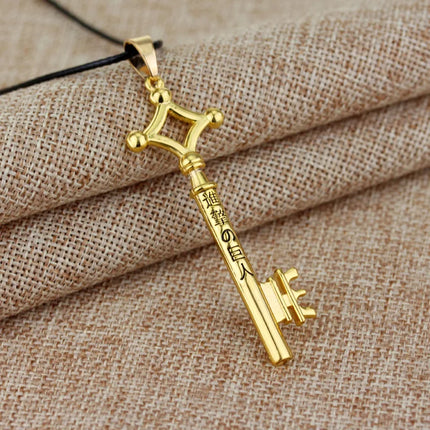 Attack On Titan Necklace Eren Key Shingeki No Kyojin Pendant Fashion Vintage Retro Anime Jewelry For Men Cosplay