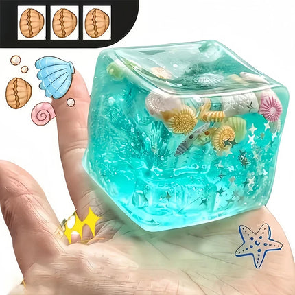 Squishy Ocean Shells Stress Balls Sensory Fidget Toys for Stress and Anxiety Relief Transparent Star Maltose Cubes Squeeze Toys