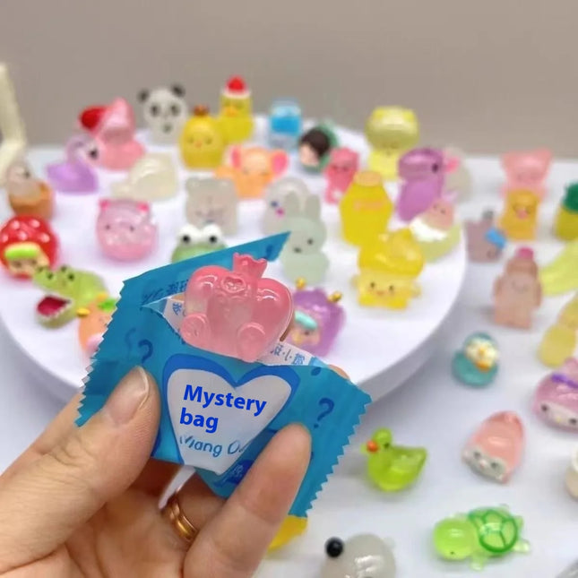 5-50pcs Luminous Animal Blind Box Statue Mini Desktop Decoration Small Ornament Creative 14+teenager Like Gift Color Random Send