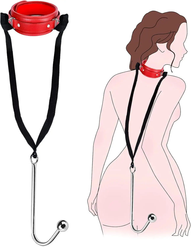 ﻿﻿﻿SM Couple Anal Hook Sex Bondage Restraint Set BDSM Leather Chain Stainless Steel Adult Sex Toys For Men Adjustable Harness