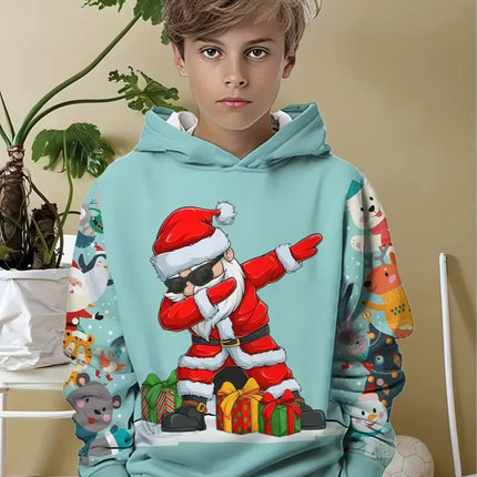 New Christmas Hoodies for Kids Sweatshirts New Year Fashion Sweatshirts Casual Streetwear Santa Claus Kids Clothes Children Top