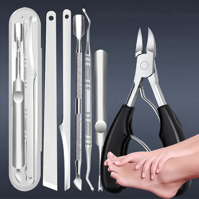 6pcs Stainless Steel Grooming Set - a Professional Kit for Foot Care And Trimming, Suitable for Feet, Hands, And Nails
