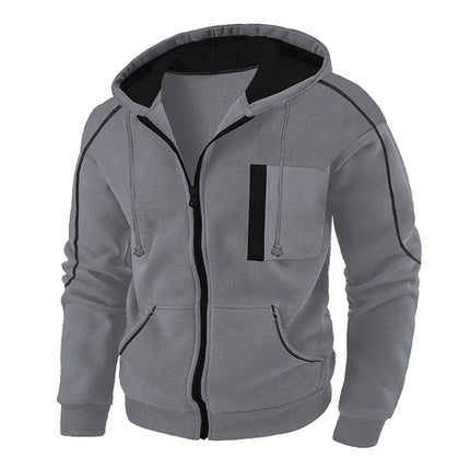 Men's Full Zip Hoodie Jacket Hooded Plain Pocket Sports Outdoor Daily Sports Hot Stamping Designer Basic Casual Sweatshirts