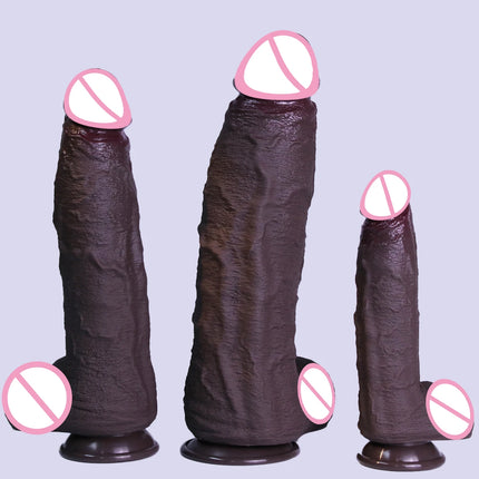3 Sizes Realistic Soft Brown Dildo Huge Thick Fake Penis Double Silicone Cock Woman Man Masturbation Suction Cup Anal Sex Toys
