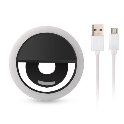 2024 USB Charge Selfie Ring Light Mobile Phone Lens LED Selfie Lamp Ring for iPhone for Samsung Xiaomi Phone Selfie Ring Light